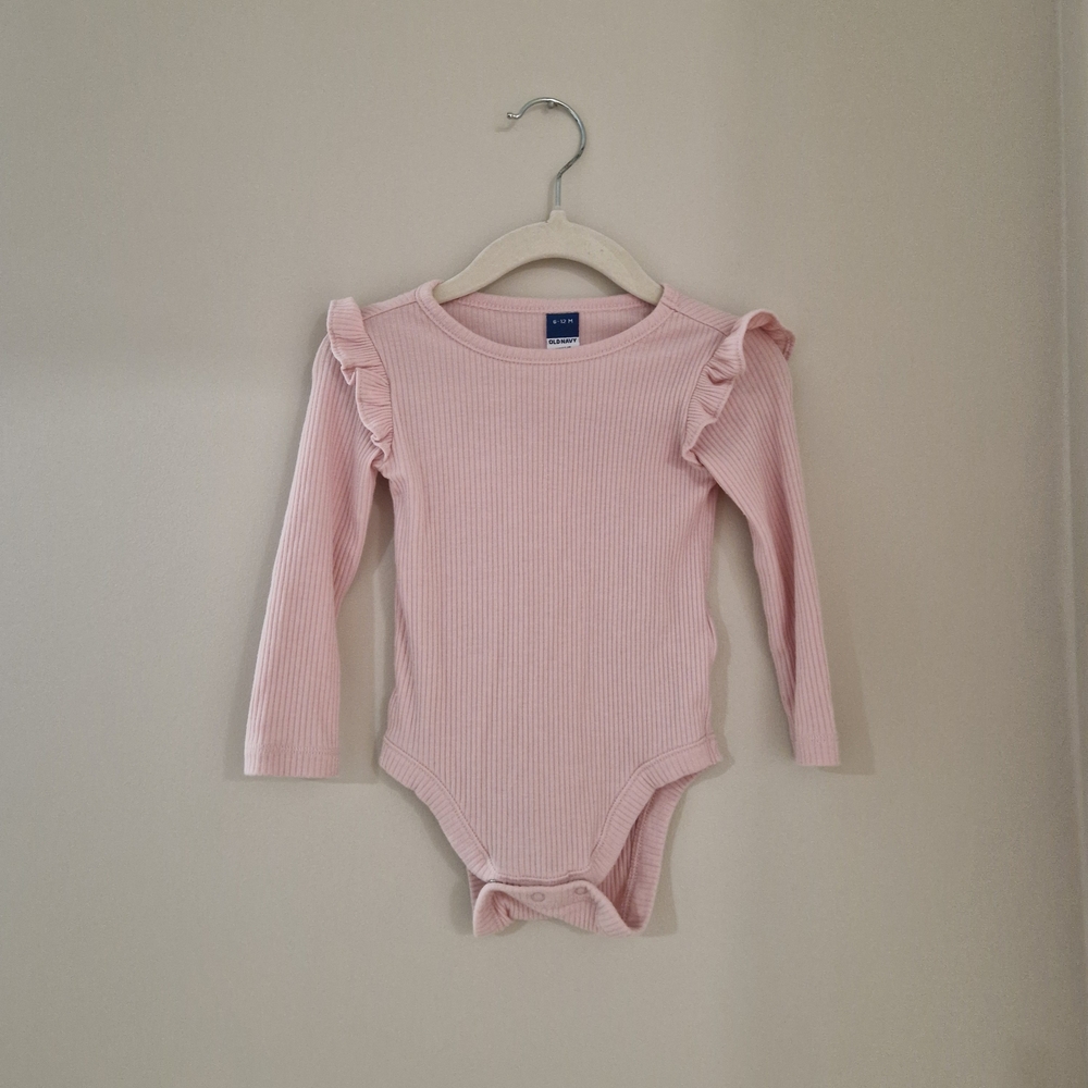 Old Navy Pink Ruffle Sleeve Bodysuit